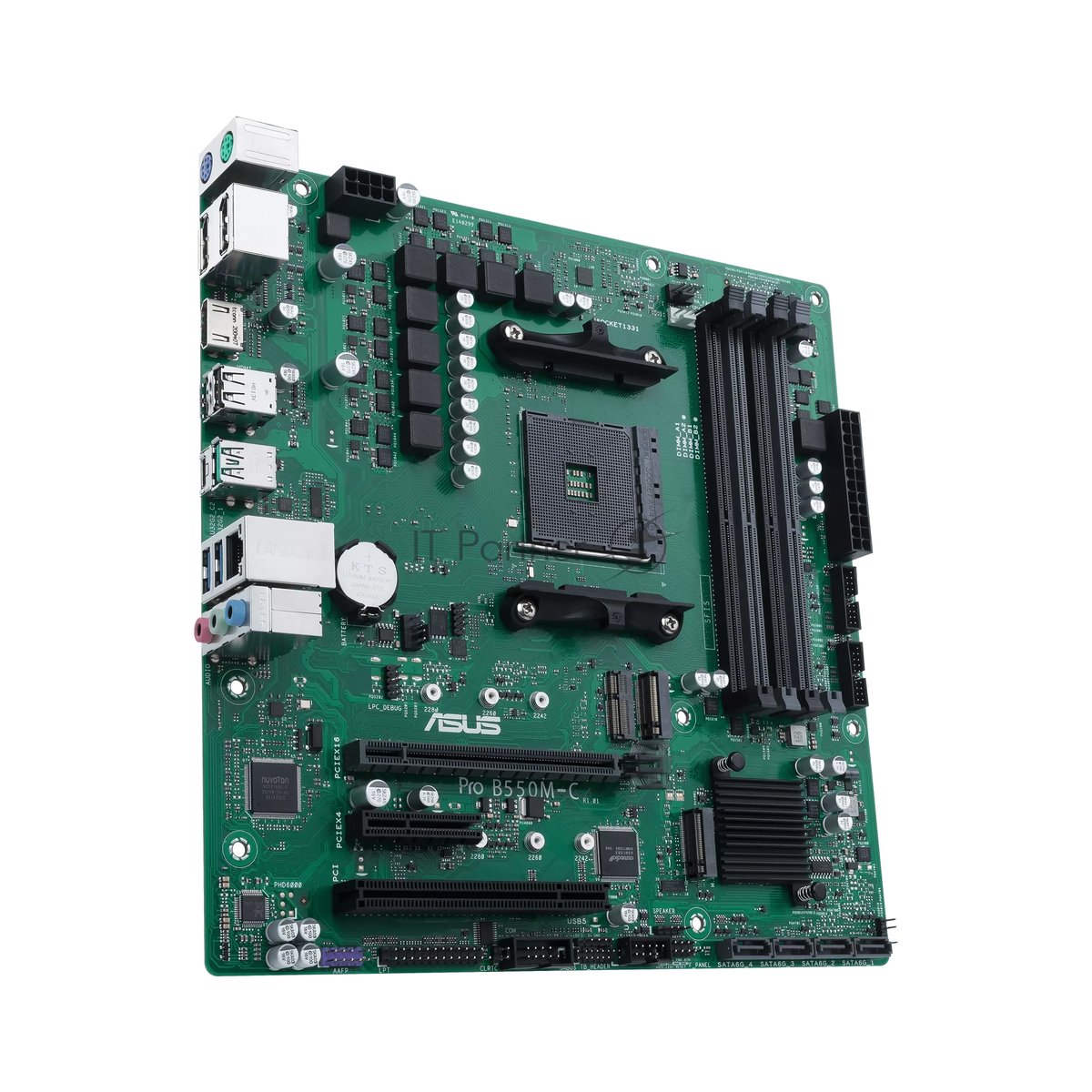 Материнская плата ASUS PRO B550M-C/CSM, AM4, AMD B550, 4xDDR4, 4xSATA, 2xM.2, 1xPCIe 4.0 x16, 1xPCIe 4.0 x4, 1xHDMI, 2xDP, 1x1Gb LAN, 1xUSB-C 10Gbps, 1xUSB-A 10Gbps, 2xUSB-A 5Gbps, 2xUSB-A 2.0, 3x3.5 мм, 7.1, mATX