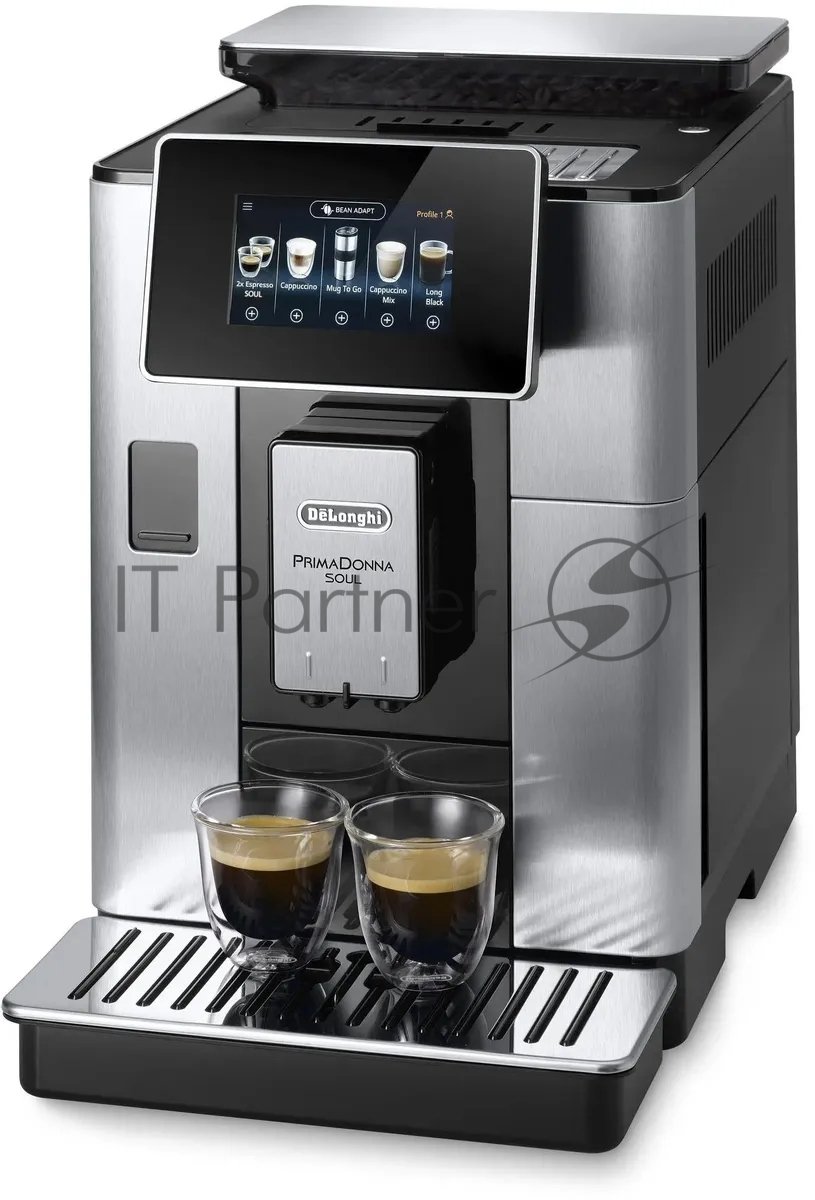 Кофемашина автоматическая DeLonghi ECAM610.75.MB черный/серебристый, исп. кофе - молотый/зерновой, 2.2 л, 1450 Вт, 19 Бар