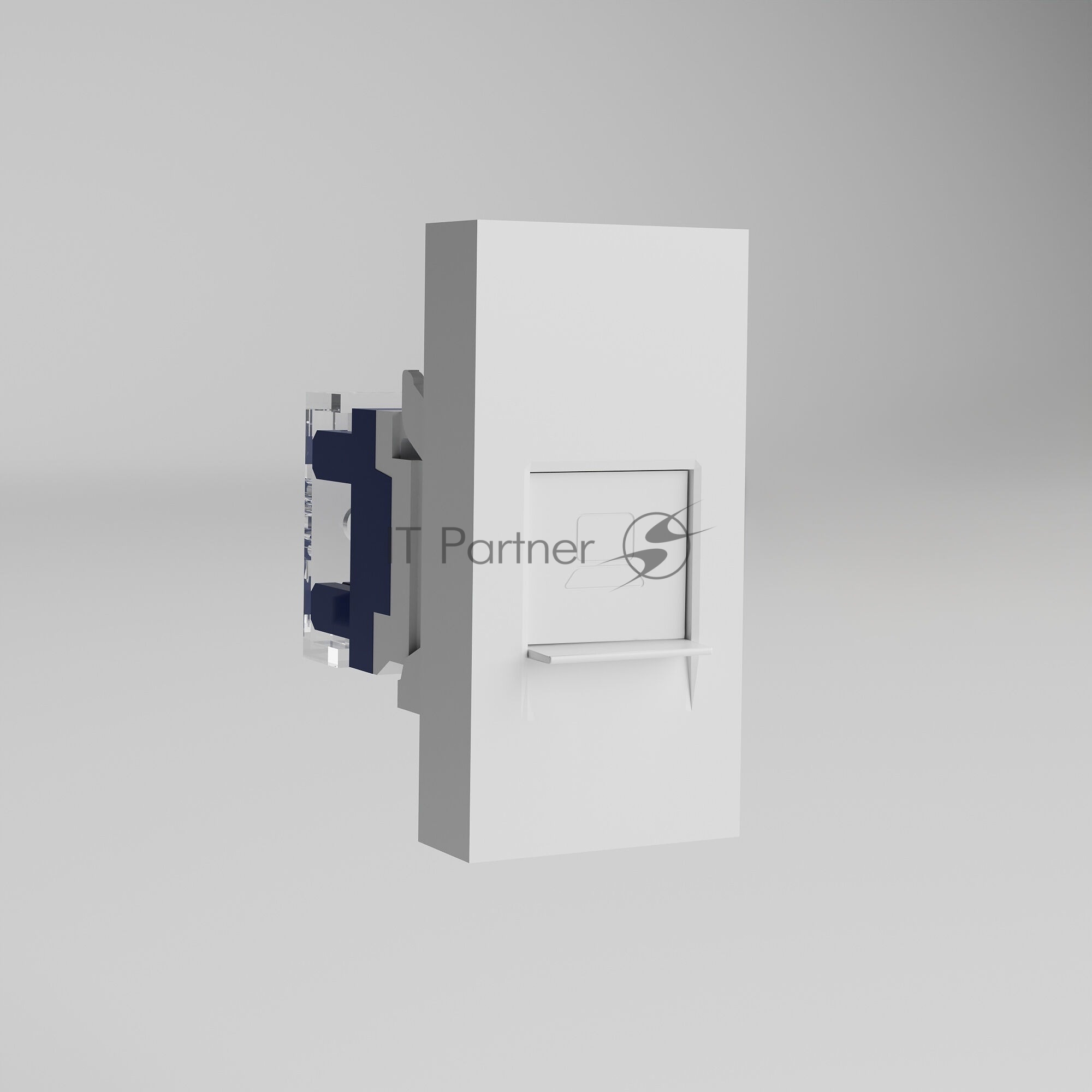 Модульная розетка Ethernet WERKEL RJ-45 6 cat. 22,5*45 (белый) W1281101