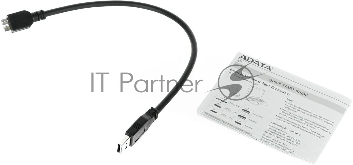 Внешний HDD 2.5" ADATA HV620S, 2TB, USB 3.2 Gen 1 Type-A, 5400 rpm, белый