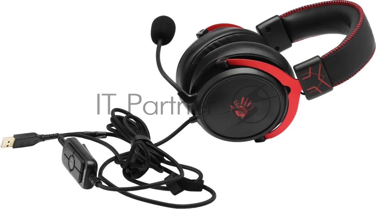Гарнитура Bloody M590i Sports красный-чёрный, проводная, USB