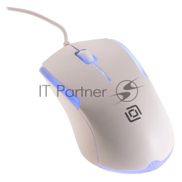 Мышь проводная Oklick 245M белый, 1000 dpi, USB, кнопки - 3