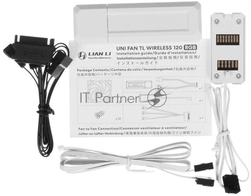 Вентилятор для корпуса Lian-Li Uni Fan TL Wireless 120 ARGB 120х120x28 белый 7-pin 33дБ (упак.:3шт) (G99.12TL1W3W.R0) Ret