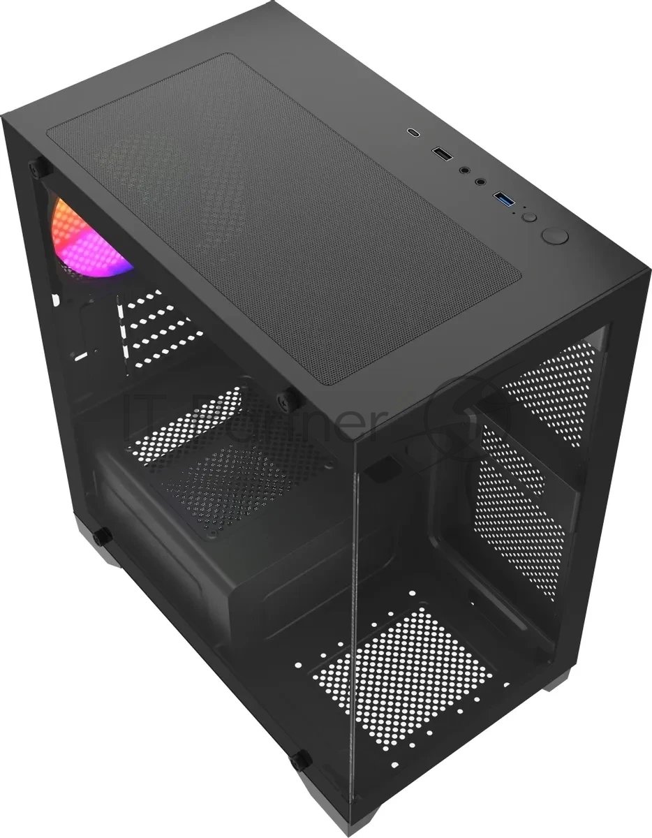 Корпус для ПК accord - ACC-350-02B, 1xUSB2.0, 1xUSB3.0, Mini Tower, без БП, цвет чёрный, ACC-350-02B