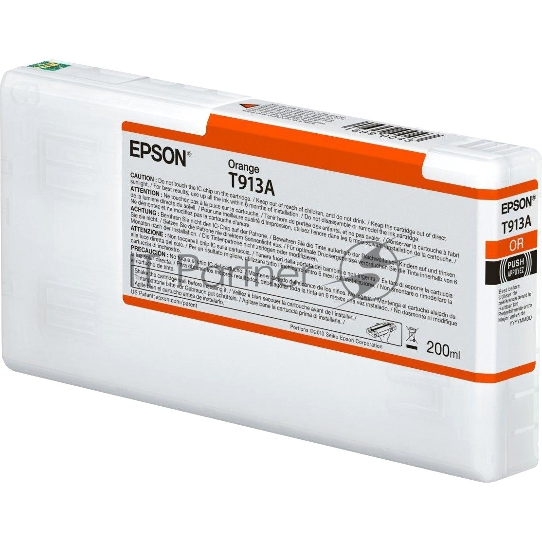 Картридж струйный Epson T913A с оранжевыми чернилами (200ml) для плоттеров SC-P5000 (C13T913A00)
