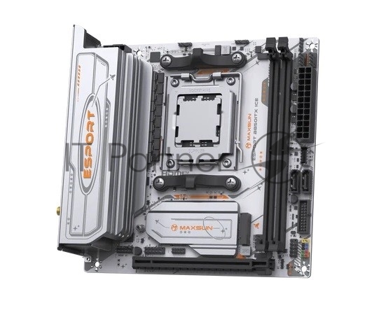 Материнская плата Maxsun eSport B850ITX WIFI ICE, AM5, AMD B850, 2xDDR5, 2xSATA, 2xM.2, 1xPCIe 5.0 x16, 1xHDMI, 1xDP, 1x2.5Gb LAN, Wi-Fi 6, Bluetooth 5.2, 2xUSB-A 5Gbps, 4xUSB-A 2.0, 3x3.5 мм, 7.1, Mini-ITX