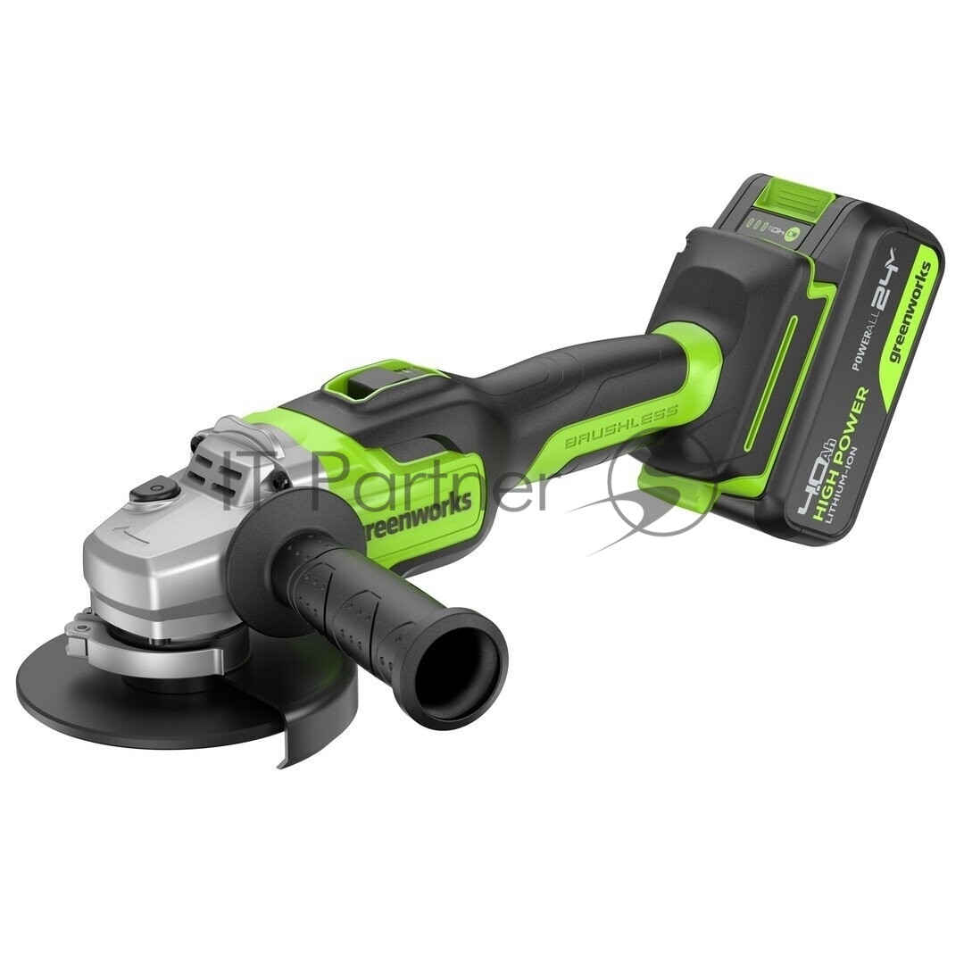 Углошлифовальная машина Greenworks GD24AG 754Вт 10500об/мин рез.шпин.:M14 d=125мм (3200207CUB)