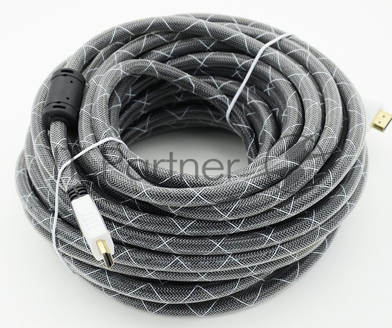 Кабель HDMI Ver.1.4 черный jack HDMI19 (m)/HDMI19 (m) 20м феррит.кольца позолоченные контакты
