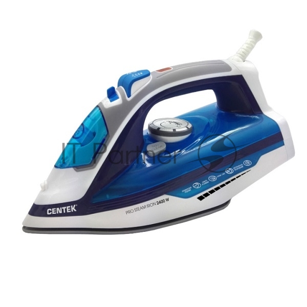 Утюг Centek CT-2350 BLUE (синий) 2400Вт, КЕРАМИЧЕСКАЯ подошва, ВЫСОКАЯ МОЩНОСТЬ, 300 мл      
