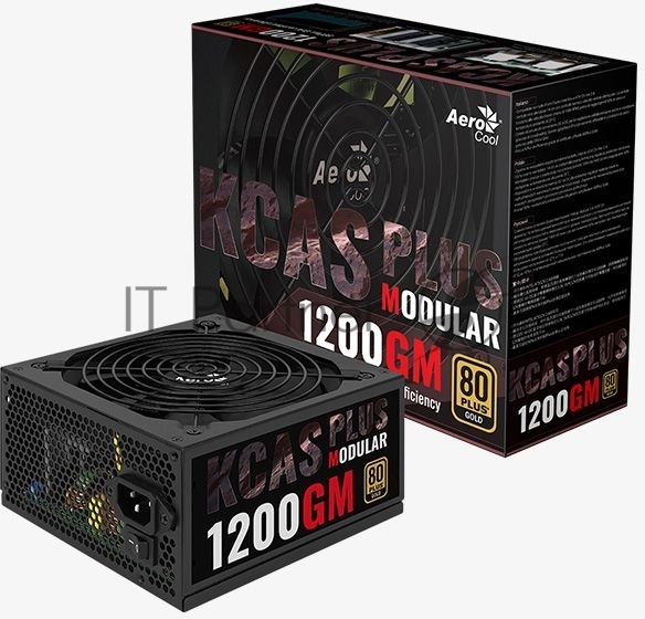 Блок питания Aerocool/Formula KCAS PLUS 1200GM V2, 1200Вт, 80 PLUS Gold, модульный, 140мм, черный