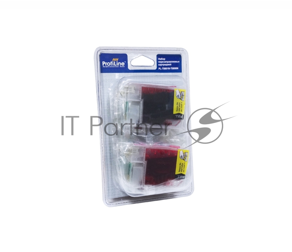 Перезаправляемые картриджи T0821N-T0826N для Epson Stylus R270/R290/R295/R390/RX590/RX610/RX615/RX690/TX700W/TX800FW/T50/T59/TX650/TX659/TX710W/Т1410 водн заправленные 6*12 мл с чипом ProfiLine
