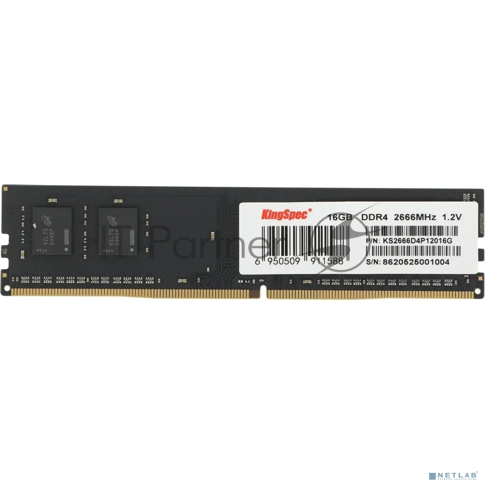 Оперативная память KingSpec, DDR4, 16GB (1x16GB), 2666MHz, CL18, DIMM