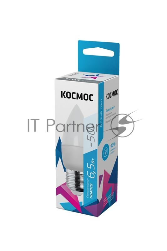 Космос LkecLED6.5wCNE2745 Лампа светодиодная LED 6.5Вт CN 220В Е27 D37х99 4500 белый 480лм  Космос  (Экономик)