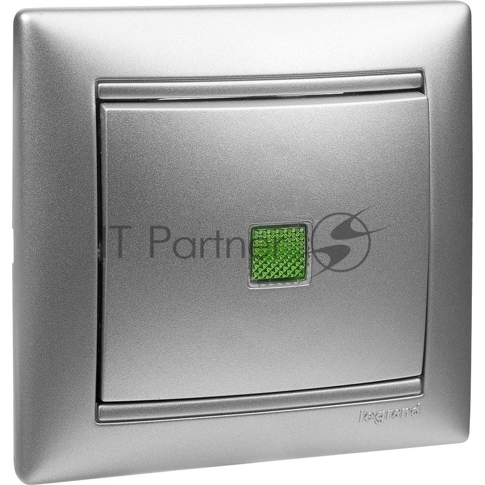 Legrand 770110 Выключатель одноклавишный, с подсветкой, в рамку,  алюминий  (770110)