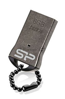Флешка USB R/W Silicon Power 8Gb Touch T01 SP008Gb,UF2T01V1K USB 2.0 черный/серебристый