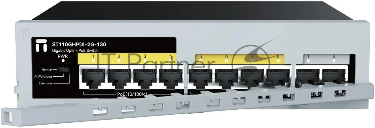 Коммутатор Netis ST110GHPDI-2G-130, 8×100 Мбит/с PoE+ + 2×1 Гбит/с, неуправляемый