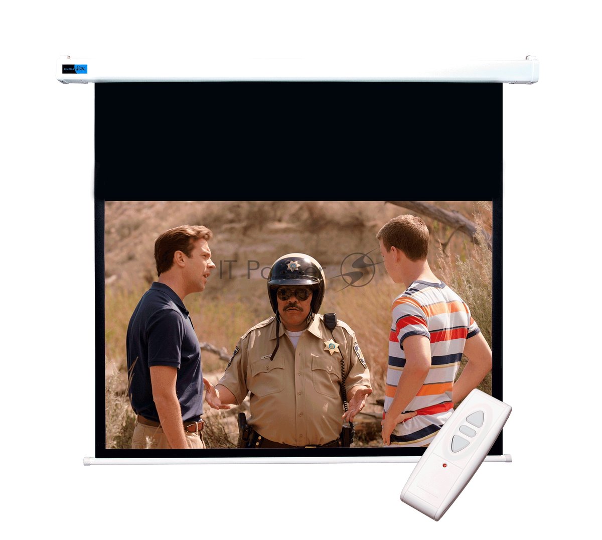 Экран Cinema S'OK SCPSM-266x150-ED60 16:9 настенно-потолочный, моторизованный, 266x150см, белый корпус, экстрадроп 60см