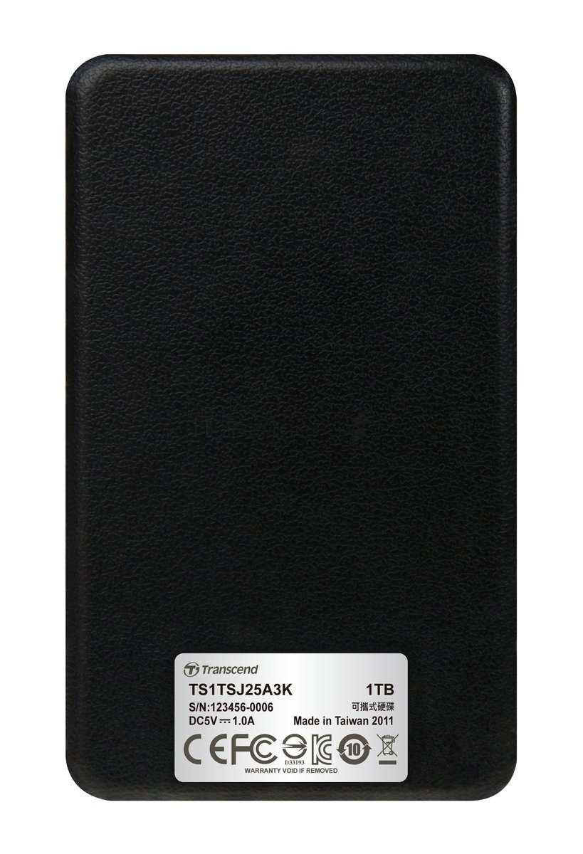 Внешний HDD 2.5" Transcend StoreJet 25A3, 1TB, USB 3.2 Gen 1 Type-A, 5400 rpm, черный