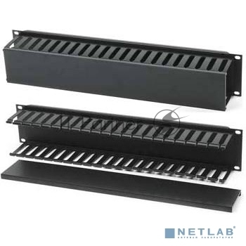 Организатор комм. шнуров Hyperline CM, 19", 2HU, 88х482,6 мм (ВхШ), горизонтальный, с крышкой, цвет: черный