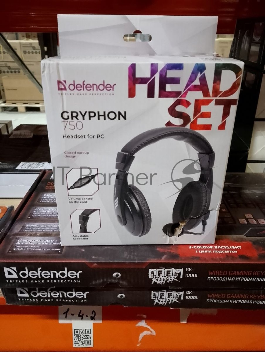 (Поврежденная упаковка) Компьютерная гарнитура DEFENDER Gryphon HN-750 черный