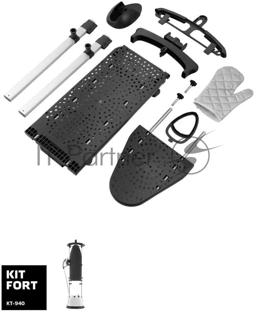 Отпариватель Kitfort KT-940 белый/серый, 2400 Вт, 42 г/мин, 1 л