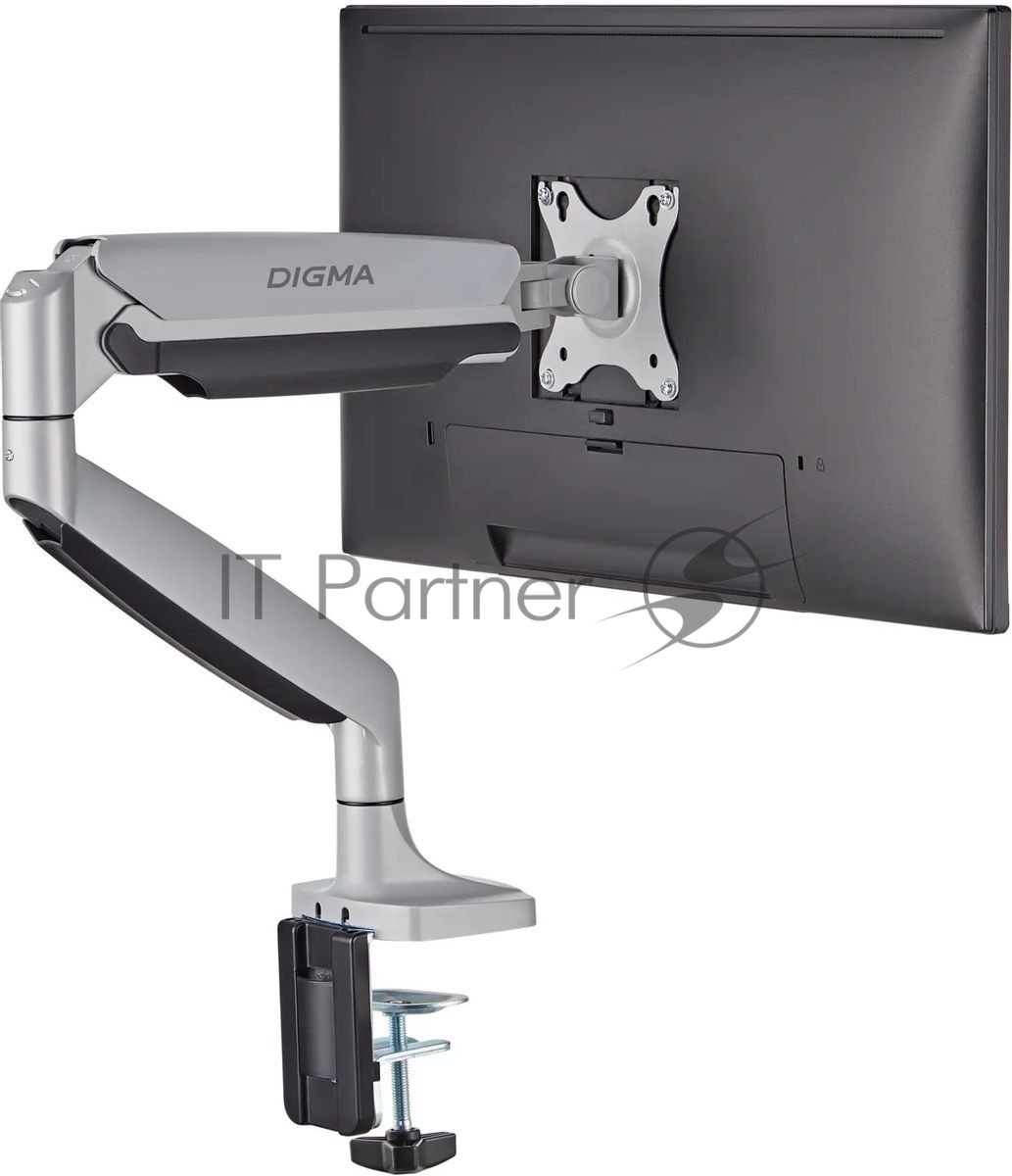 Кронштейн для мониторов ЖК Digma D-MM301 серый 17"-45" макс.15кг крепление к столешнице поворот и наклон