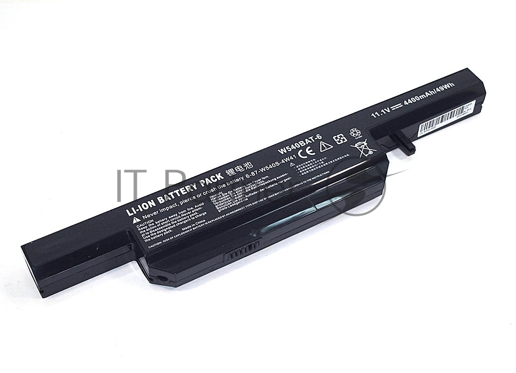 Аккумуляторная батарея для ноутбука Clevo W540-3S2P 11.1V 5200mAh OEM черный