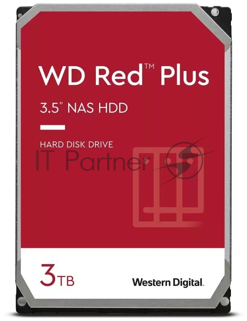 Жесткий диск 3.5" 3Tb 5400rpm 256Mb Western Digital Red Plus WD30EFPX SATA III 6 Gb/s