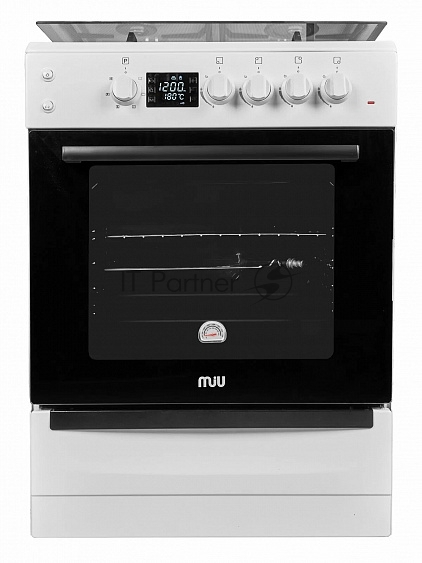 Плита комбинированная MIU 6040 ЕRPDCHK белый, конфорок 4 шт газовых, духовка 65 л, 60 см x 85 см x 60 см