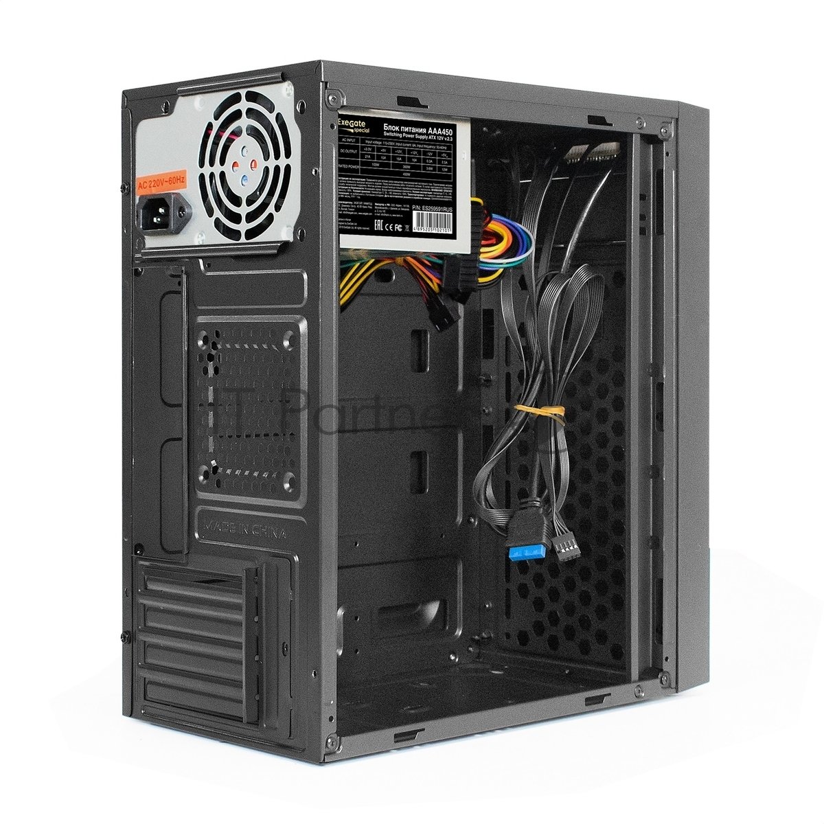 Компьютерный корпус Minitower ExeGate BAA-113U-UNS350 (mATX, БП UNS350 с вент. 12см, 2хUSB+1хUSB 3.0, аудио, черный)