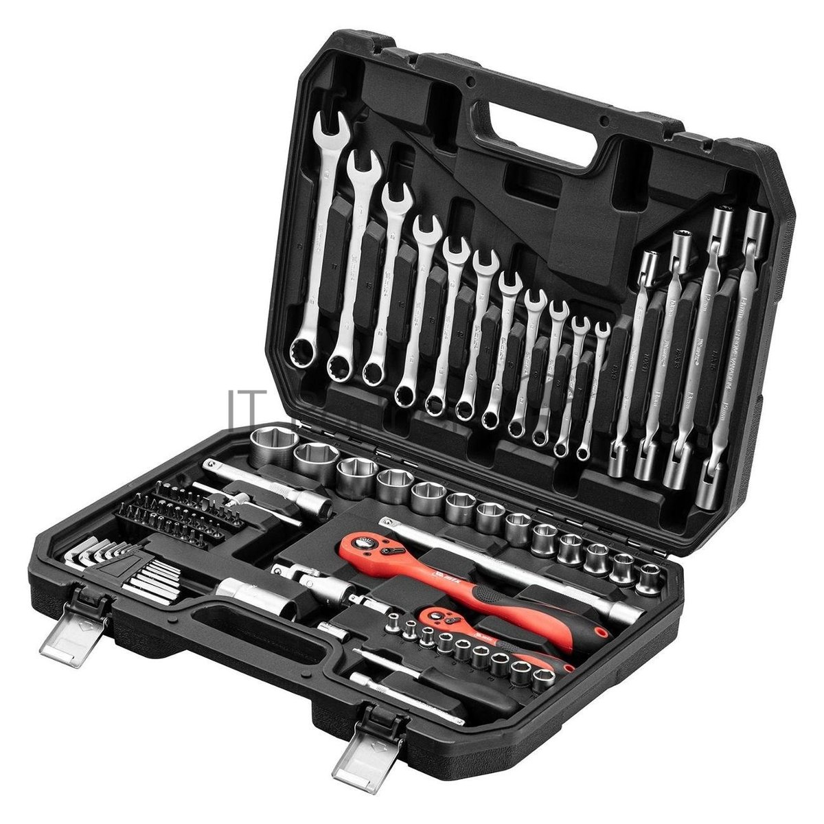 Набор инструментов MTX 1/2", 1/4", CrV, пластиковый кейс 89 предметов