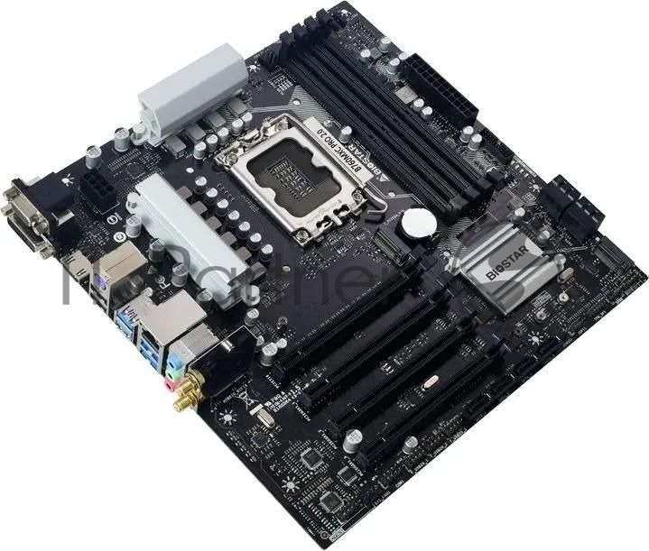 Материнская плата Biostar B760MXC PRO, LGA1700, Intel B760, 4xDDR5, 8xSATA, 2xM.2, 1xPCIe 4.0 x16, DVI-D, HDMI, D-Sub, 1x2.5Gb LAN, 3x3.5 мм, 7.1, microATX