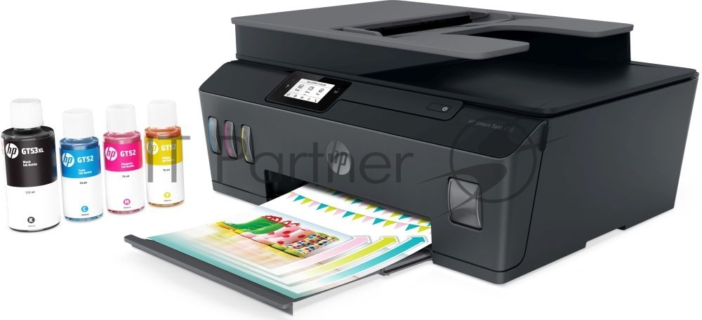 МФУ струйное HP Smart Tank 615 AiO (Y0F71A), A4, цветной, печ. до 22 стр/мин. (ч/б) до 16 стр/мин. (цвет), скан. до 5 стр/мин. (ч/б) 3 стр/мин. (цвет), 1200 x 1200 dpi (ч/б печать, скан.) 1200 x 4800 dpi (печать цвет), USB, Wi-Fi, BlueTooth, Air Print, Mopria