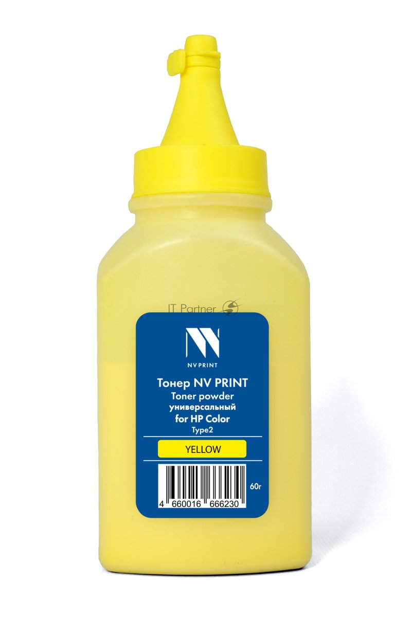 Тонер NVPrint для HP Color универсальный Type2 (60г) Yellow совместимый