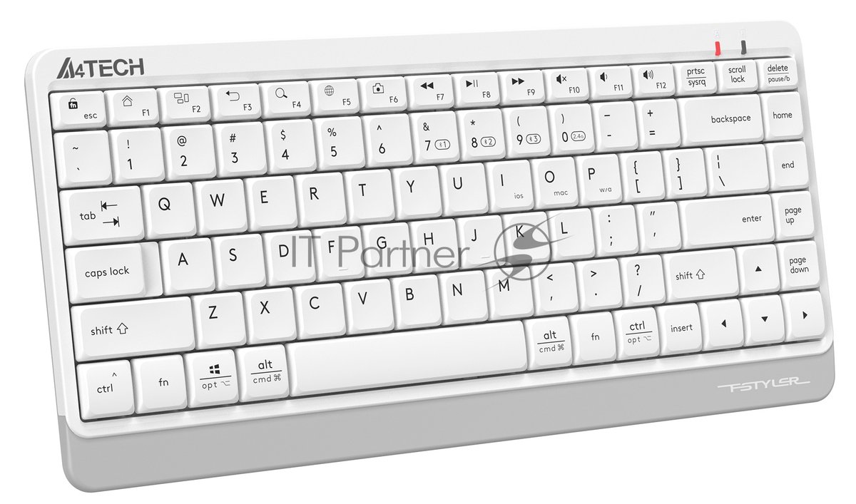Клавиатура беспроводная A4Tech Fstyler FBK11 USB, Bluetooth/Радиоканал, белый/серый