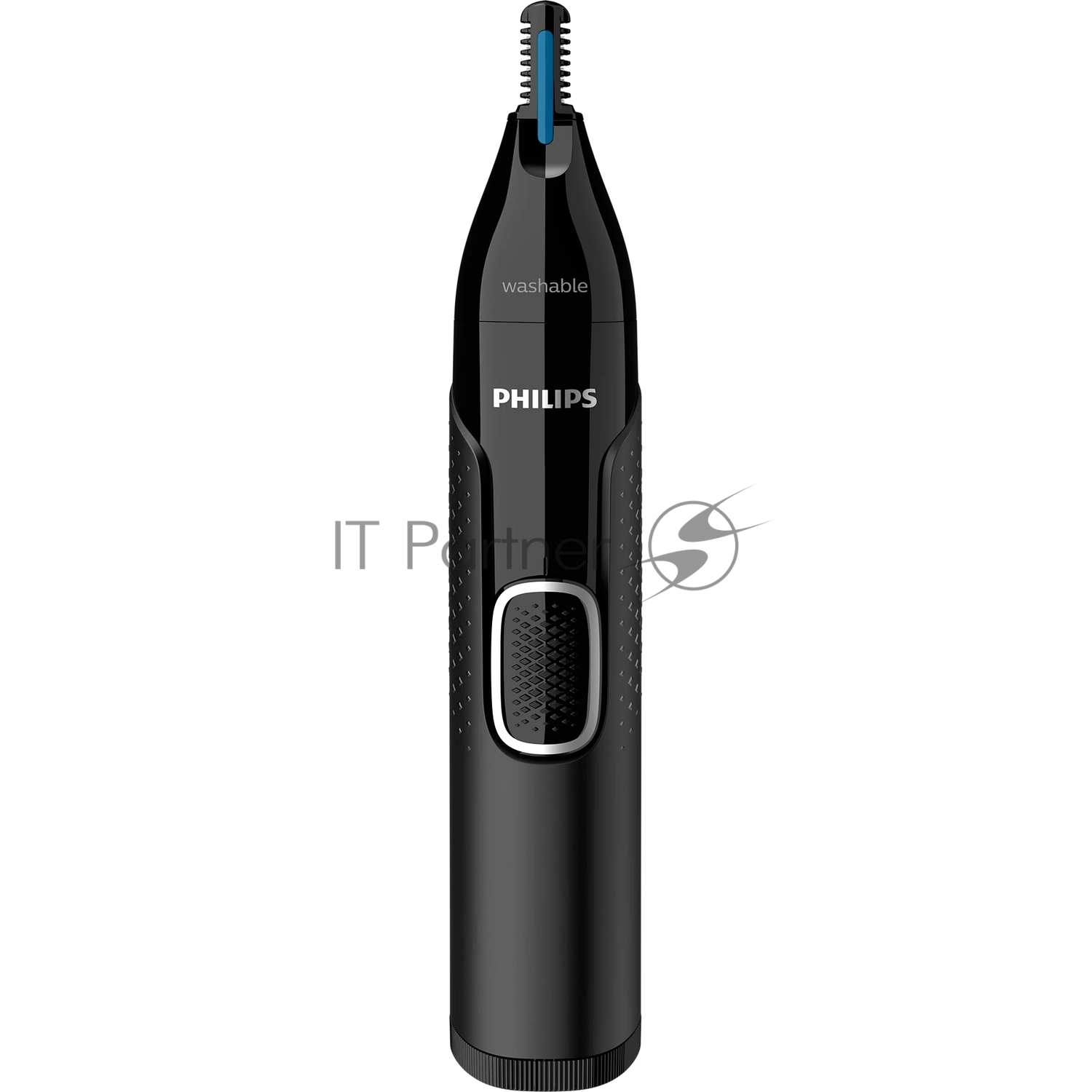 Триммер Philips для носа и ушей, черный, корпус - пластик, 3 насадки-гребня, насадка - триммер, щеточка для очистки, мягкий чехол, батарейка
