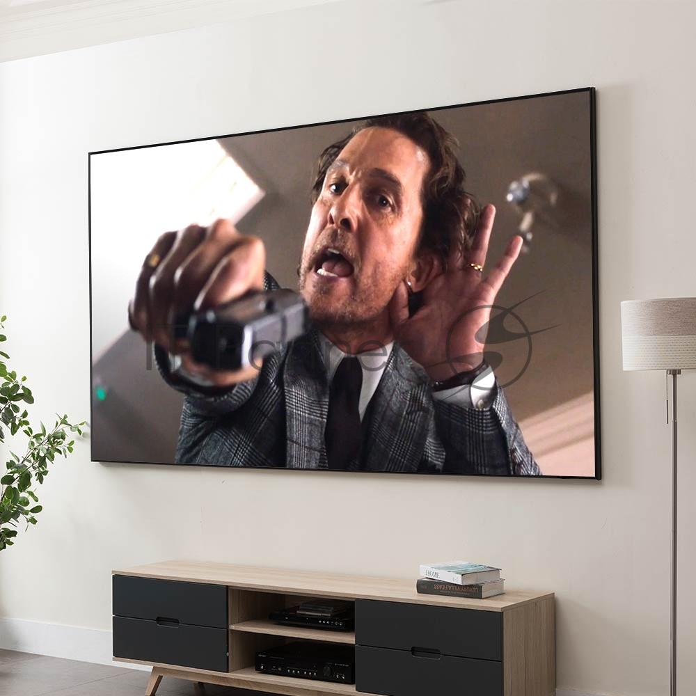 Экран Cinema S'OK Pro 16:9 150' настенно-потолочный, на раме, 332x186см, рама черная 1см, полотно серый HCG