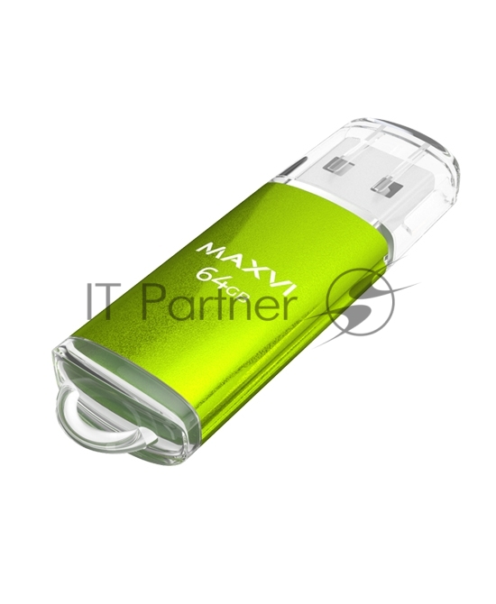 Флешка USB Maxvi MP green (FD64GbUSB20C10MP), 64Gb, USB 2.0, R/W 15/5, зеленый