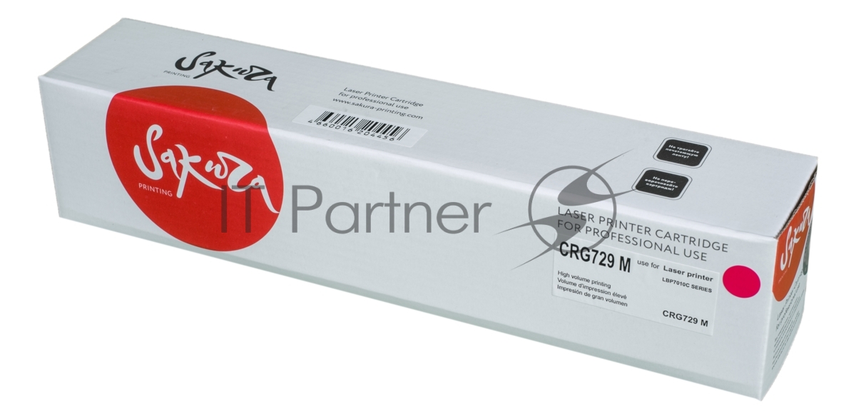 Картридж лазерный Sakura CRG729M для Canon LBP 7010C/7018C, пурпурный, 1000 к.