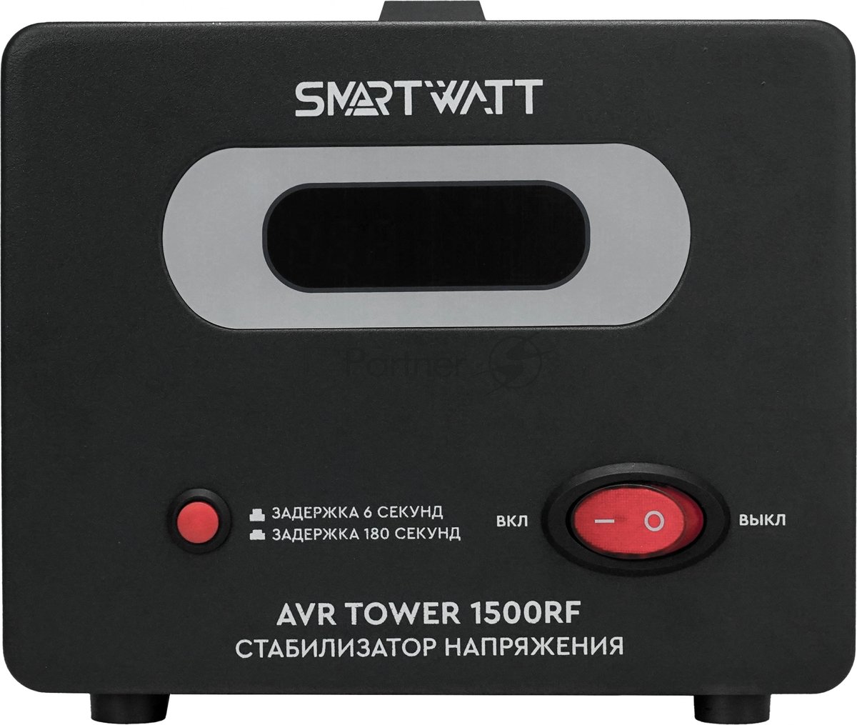 Напольный стабилизатор напряжения SMARTWATT AVR TOWER 1500RF (140W - 260W, 1500VA, 1.5 кВт, 50-60 Гц, розеток - 2, LED-д