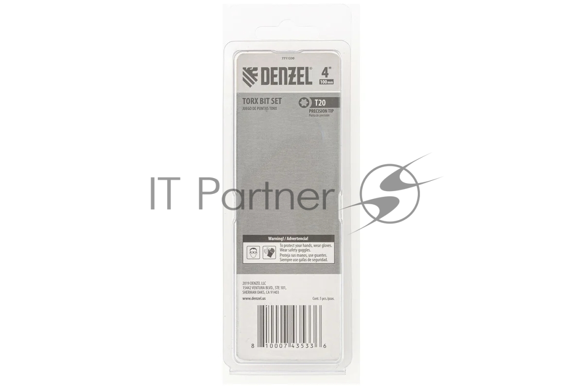 Набор бит Denzel T20x4", 5 шт.