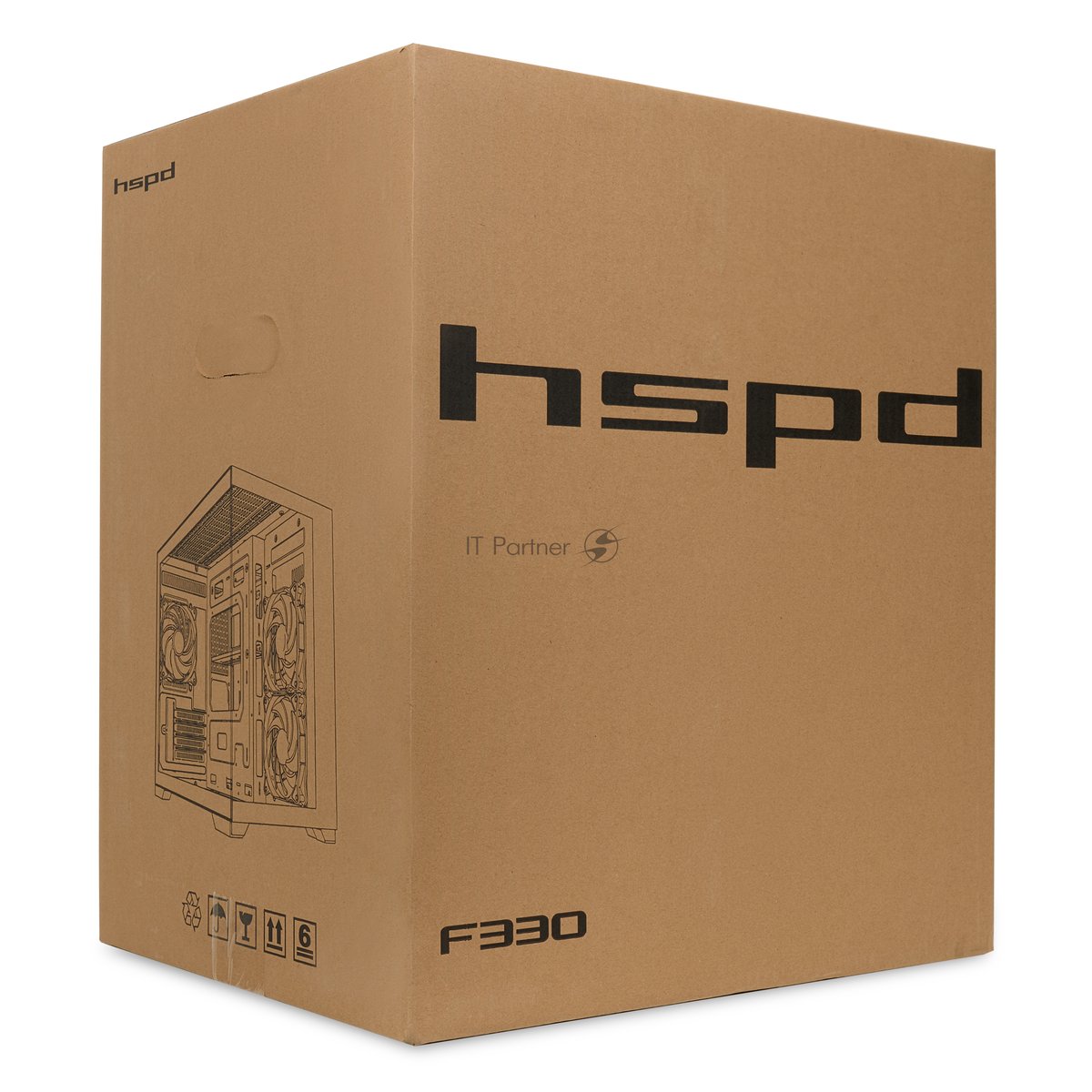 Компьютерный корпус HSPD F330, Panoramic Mini-tower, черный, TG, 0.5 SPCC, 3x120мм ARGB mATX, mITX 160/400/200мм 1x2.5", 2x3.5", 4xPCI 1xUSB-C 3.0, 2xUSB-A1.0 428x280x375мм