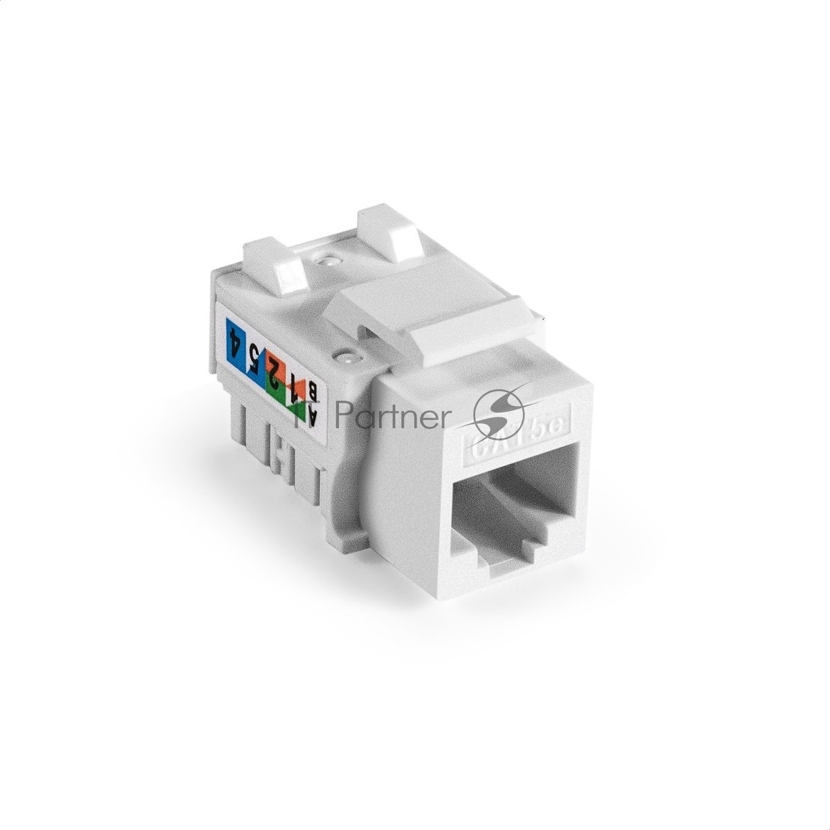 Exegate EX297341RUS Модуль-вставка Keystone Jack RJ-45 ExeGate KJ-8P8C-U-C5e-90-110 (Кат.5e, неэкранированная, 90 градусов, IDC 110)