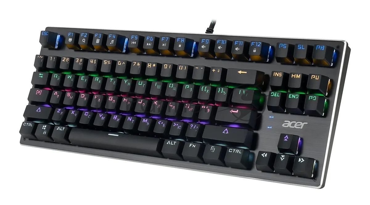 Клавиатура Acer OKW126 проводная, USB Type-A, чёрный