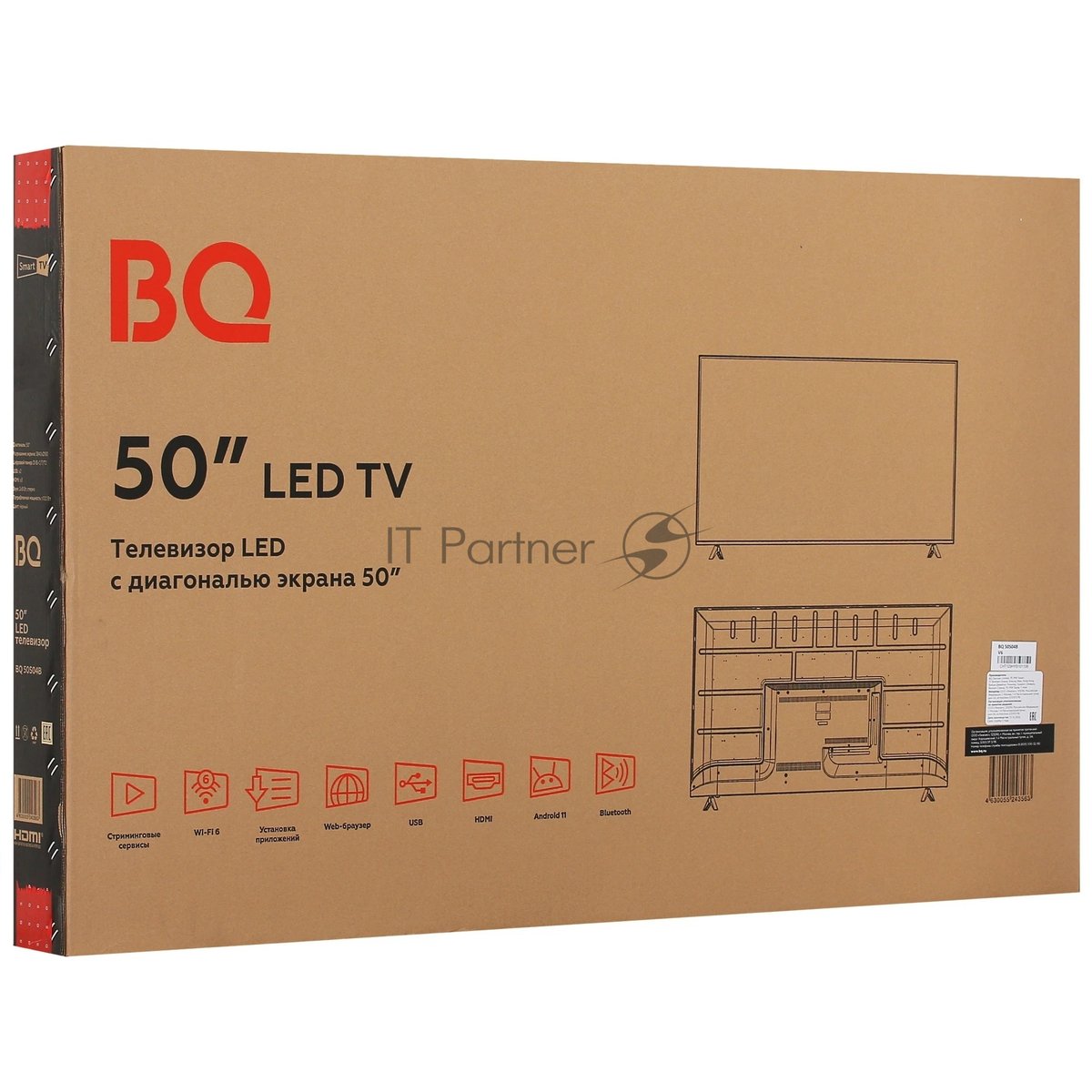 Телевизор BQ 50" 50S04B черный DLED UHD 60Hz Smart TV