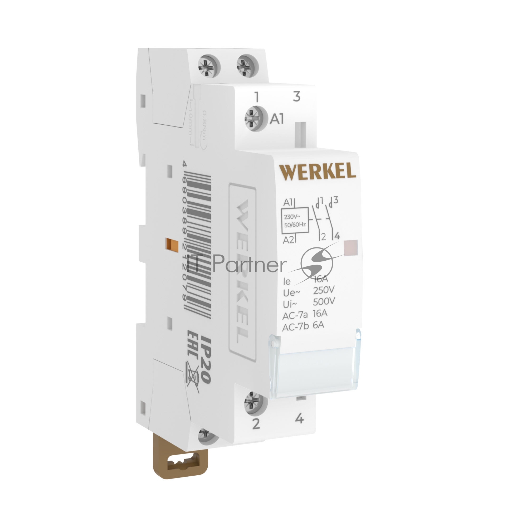 Контактор модульный Werkel 16 A 2NO (1 мод.) W941M16O