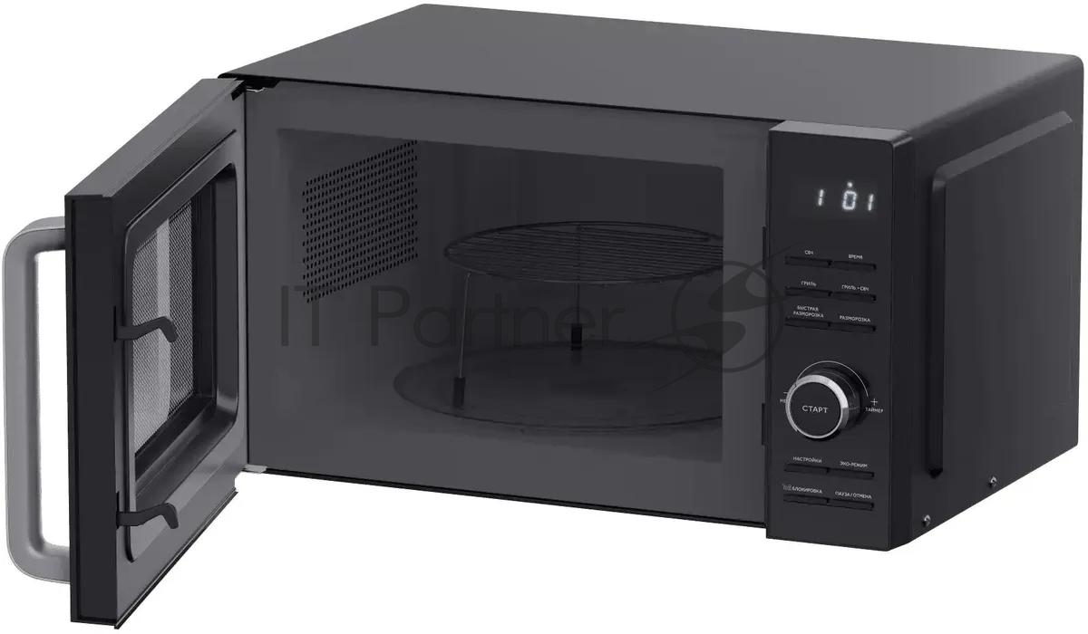Микроволновая печь Haier HMG-DG207BA черный, 20 л, 700 Вт, переключатели - кнопки, поворотный механизм