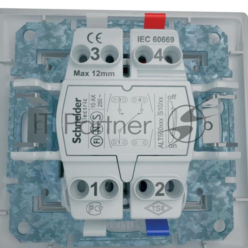 Механизм переключателя Schneider Electric 1-кл. СП Sedna проходн. бел. SchE SDN0400121