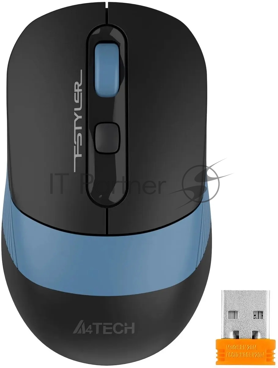 Мышь беспроводная A4Tech Fstyler FB10CS черный/синий, 2000 dpi, радиоканал, Bluetooth, USB, кнопки - 4