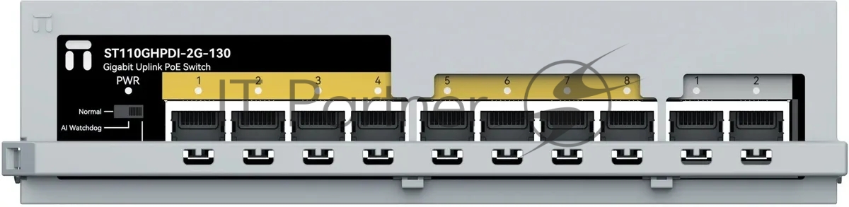 Коммутатор Netis ST110GHPDI-2G-130, 8×100 Мбит/с PoE+ + 2×1 Гбит/с, неуправляемый